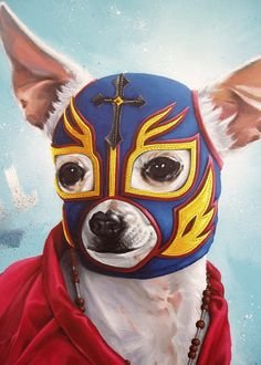 chihuahua lucha libre mask