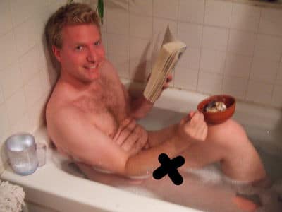 dj in bathtub