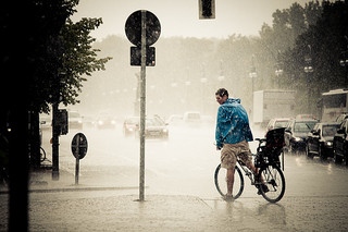 Bicyclist in Rain