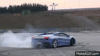 sports car doing donuts